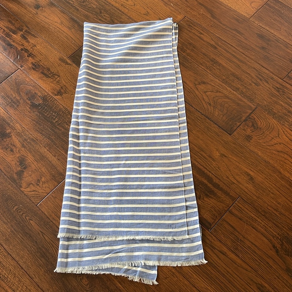 BANANA REPUBLIC Blue and Cream striped Scarf